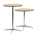 MoTak M082 30" Round Bar Height Table - Birchwood Top, Steel Base w/ Chrome Finish thumbnail 5