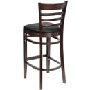 MoTak M083 Bar Stool w/ Walnut Wood Ladder Back, Black Vinyl Seat thumbnail 4
