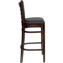 MoTak M083 Bar Stool w/ Walnut Wood Ladder Back, Black Vinyl Seat thumbnail 6