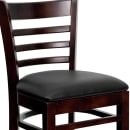 MoTak M083 Bar Stool w/ Walnut Wood Ladder Back, Black Vinyl Seat thumbnail 7