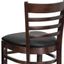 MoTak M083 Bar Stool w/ Walnut Wood Ladder Back, Black Vinyl Seat thumbnail 8