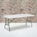 MoTak M084 Rectangular Folding Table w/ Granite White Plastic Top - Indoor/Outdoor, 72"W x 30"D x 29"H thumbnail 6