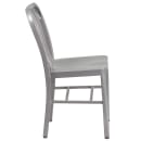 MoTak M086 Chair w/ Vertical Slat Back - Silver Powder Coated Steel, Indoor/Outdoor thumbnail 3
