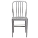 MoTak M086 Chair w/ Vertical Slat Back - Silver Powder Coated Steel, Indoor/Outdoor thumbnail 5