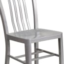 MoTak M086 Chair w/ Vertical Slat Back - Silver Powder Coated Steel, Indoor/Outdoor thumbnail 7