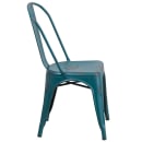 MoTak M089 Stackable Chair w/ Vertical Slat Back - Distressed Kelly Blue, Indoor/Outdoor thumbnail 3
