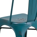 MoTak M089 Stackable Chair w/ Vertical Slat Back - Distressed Kelly Blue, Indoor/Outdoor thumbnail 8