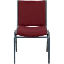 MoTak M090 Stackable Chair - Silver Steel Frame w/ Burgundy Patterned Polyester Back & Seat thumbnail 4