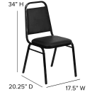 MoTak M091 Stackable Banquet Chair - Black Steel Frame w/ Black Vinyl Back & Seat thumbnail 2