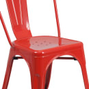 MoTak M093 Stackable Side Chair w/ Vertical Slat Back - Red Powder Coated Steel, Indoor/Outdoor thumbnail 3