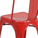 MoTak M093 Stackable Side Chair w/ Vertical Slat Back - Red Powder Coated Steel, Indoor/Outdoor thumbnail 4