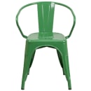 MoTak M094 Armchair w/ Vertical Slat Back - Green Powder Coated Steel, Indoor/Outdoor thumbnail 5