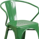 MoTak M094 Armchair w/ Vertical Slat Back - Green Powder Coated Steel, Indoor/Outdoor thumbnail 7