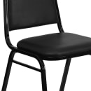 MoTak M095 Stackable Banquet Chair - Black Steel Frame w/ Black Vinyl Back & Seat thumbnail 7
