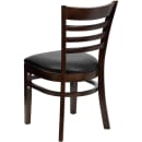 MoTak M099 Restaurant Chair w/ Ladder Back - Walnut Finished Beechwood, Black Vinyl Seat thumbnail 4