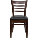 MoTak M099 Restaurant Chair w/ Ladder Back - Walnut Finished Beechwood, Black Vinyl Seat thumbnail 5