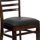 MoTak M099 Restaurant Chair w/ Ladder Back - Walnut Finished Beechwood, Black Vinyl Seat thumbnail 7
