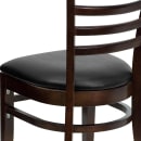 MoTak M099 Restaurant Chair w/ Ladder Back - Walnut Finished Beechwood, Black Vinyl Seat thumbnail 8