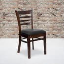 MoTak M099 Restaurant Chair w/ Ladder Back - Walnut Finished Beechwood, Black Vinyl Seat thumbnail 9