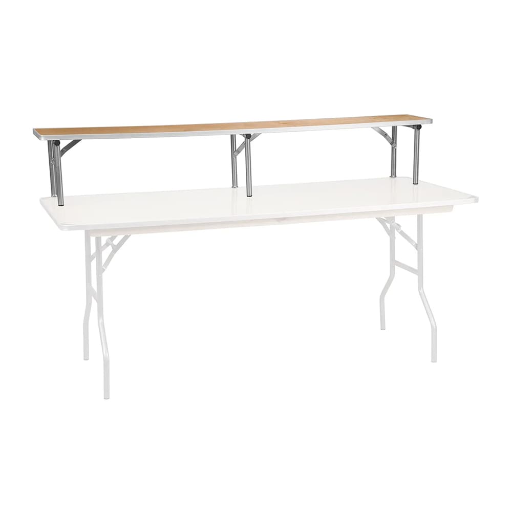 MoTak M100 Bar Top Riser w/ Birchwood Hardwood Surface - Folding, 72"W x 12"D x 12"H