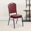 MoTak M103 Stackable Banquet Chair - Silver Steel Frame w/ Burgundy Vinyl Back & Seat thumbnail 10