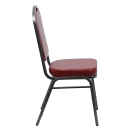 MoTak M103 Stackable Banquet Chair - Silver Steel Frame w/ Burgundy Vinyl Back & Seat thumbnail 3