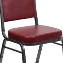 MoTak M103 Stackable Banquet Chair - Silver Steel Frame w/ Burgundy Vinyl Back & Seat thumbnail 7