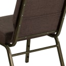 MoTak M104 Stackable Extra Wide Church Chair - Gold Steel Frame w/ Brown Fabric Back & Seat thumbnail 8