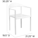 MoTak M105 Indoor/Outdoor Stackable Cafe Chair - Plastic Seat & Back w/ Metal Frame, White thumbnail 2