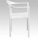 MoTak M105 Indoor/Outdoor Stackable Cafe Chair - Plastic Seat & Back w/ Metal Frame, White thumbnail 3