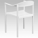MoTak M105 Indoor/Outdoor Stackable Cafe Chair - Plastic Seat & Back w/ Metal Frame, White thumbnail 4