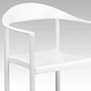 MoTak M105 Indoor/Outdoor Stackable Cafe Chair - Plastic Seat & Back w/ Metal Frame, White thumbnail 7