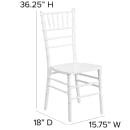 MoTak M108 Chiavari Chair - White Acacia Wood, Indoor/Outdoor thumbnail 2