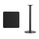 MoTak M109 24" Square Bar Height Table - Black Laminate Top w/ Black Powder Coated Cast Iron Base thumbnail 2