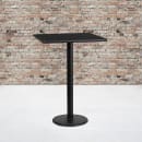 MoTak M109 24" Square Bar Height Table - Black Laminate Top w/ Black Powder Coated Cast Iron Base thumbnail 3