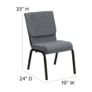 MoTak M110 Stackable Church Chair - Gold Steel Frame w/ Gray Polyester Back & Seat thumbnail 2