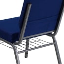 MoTak M113 Stackable Extra Wide Church Chair - Silver Steel Frame w/ Navy Blue Fabric Back & Seat thumbnail 8