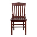 MoTak M114 Restaurant Chair w/ Schoolhouse Style Back - Mahogany Finished Beechwood Frame thumbnail 6