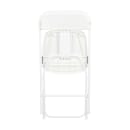 MoTak M116 Indoor/Outdoor Folding Chair - White Plastic Back & Seat w/ White Steel Frame thumbnail 10