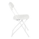 MoTak M116 Indoor/Outdoor Folding Chair - White Plastic Back & Seat w/ White Steel Frame thumbnail 3