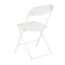 MoTak M116 Indoor/Outdoor Folding Chair - White Plastic Back & Seat w/ White Steel Frame thumbnail 5