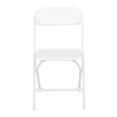 MoTak M116 Indoor/Outdoor Folding Chair - White Plastic Back & Seat w/ White Steel Frame thumbnail 6