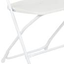MoTak M116 Indoor/Outdoor Folding Chair - White Plastic Back & Seat w/ White Steel Frame thumbnail 8