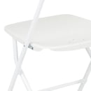 MoTak M116 Indoor/Outdoor Folding Chair - White Plastic Back & Seat w/ White Steel Frame thumbnail 9