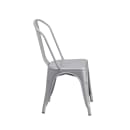 MoTak M119 Stackable Side Chair w/ Vertical Slat Back - Silver Powder Coated Steel, Indoor/Outdoor thumbnail 11