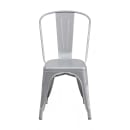 MoTak M119 Stackable Side Chair w/ Vertical Slat Back - Silver Powder Coated Steel, Indoor/Outdoor thumbnail 13