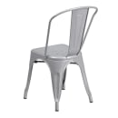 MoTak M119 Stackable Side Chair w/ Vertical Slat Back - Silver Powder Coated Steel, Indoor/Outdoor thumbnail 4