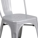 MoTak M119 Stackable Side Chair w/ Vertical Slat Back - Silver Powder Coated Steel, Indoor/Outdoor thumbnail 7