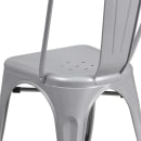 MoTak M119 Stackable Side Chair w/ Vertical Slat Back - Silver Powder Coated Steel, Indoor/Outdoor thumbnail 8