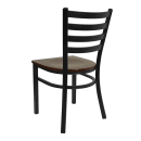MoTak M120 Restaurant Chair w/ Ladder Back - Mahgony Wood Seat w/ Black Powder Coated Steel Frame thumbnail 4